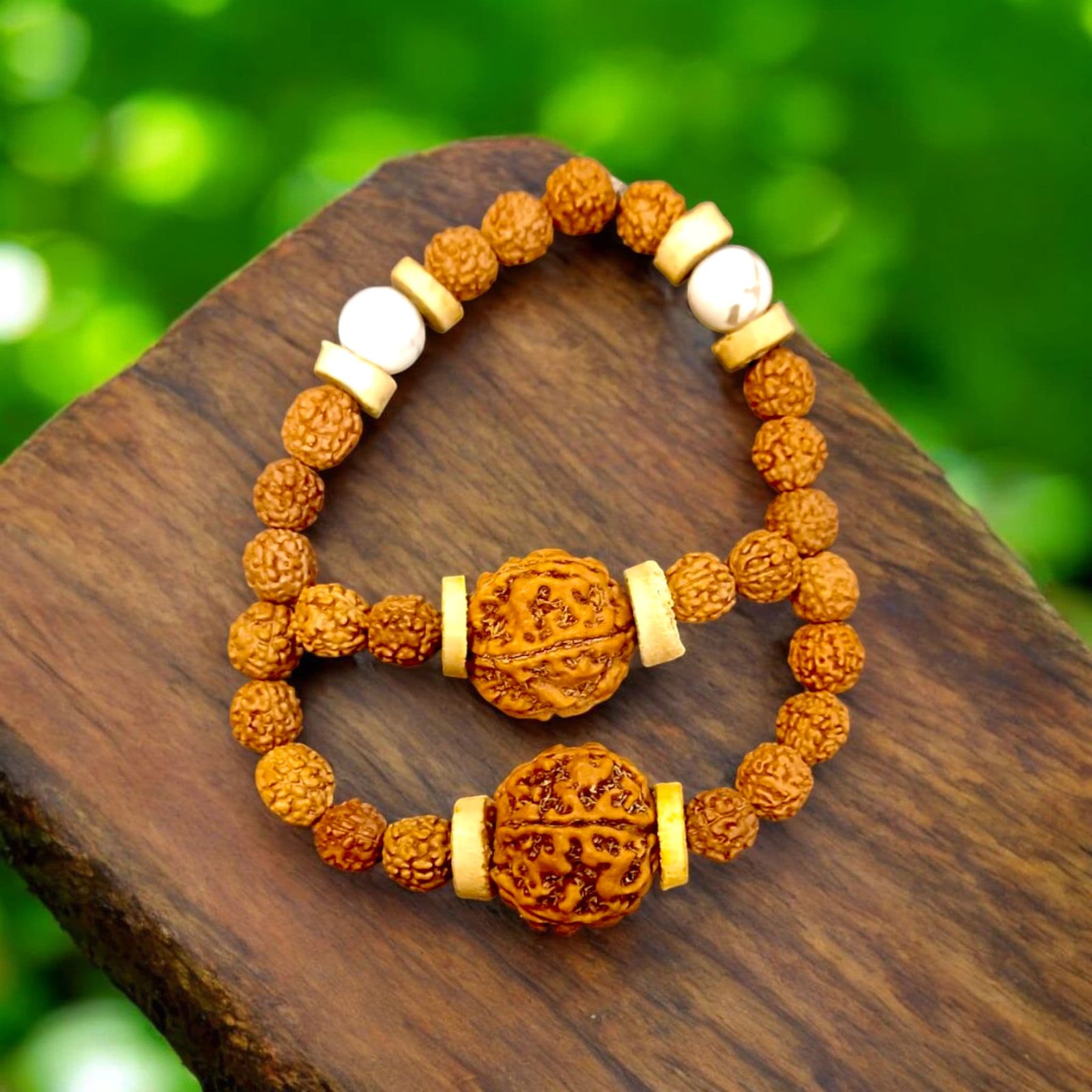 Small Mala for God Howlite Bilva Rudraksh Mala For Small Shivling
