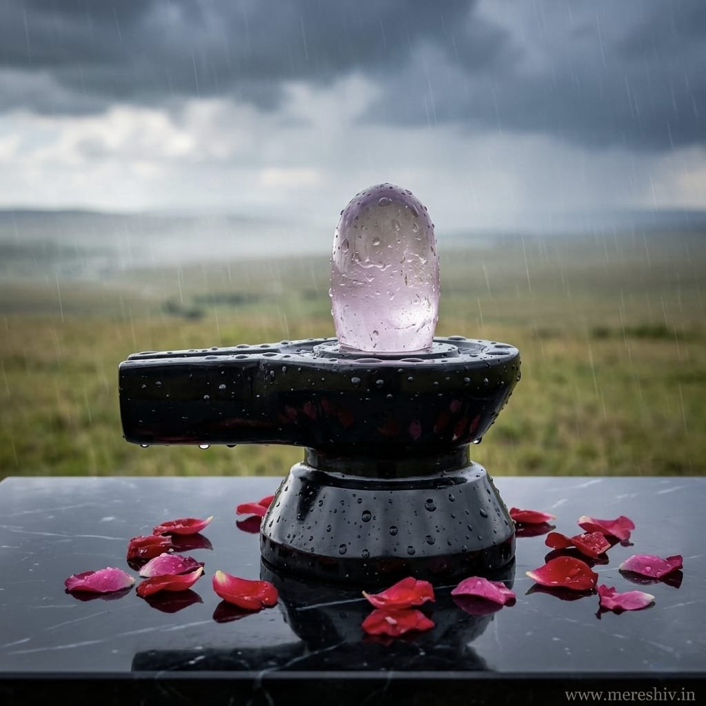 Sphatik Black Stone Shivling | स्फटिक शिवलिंग