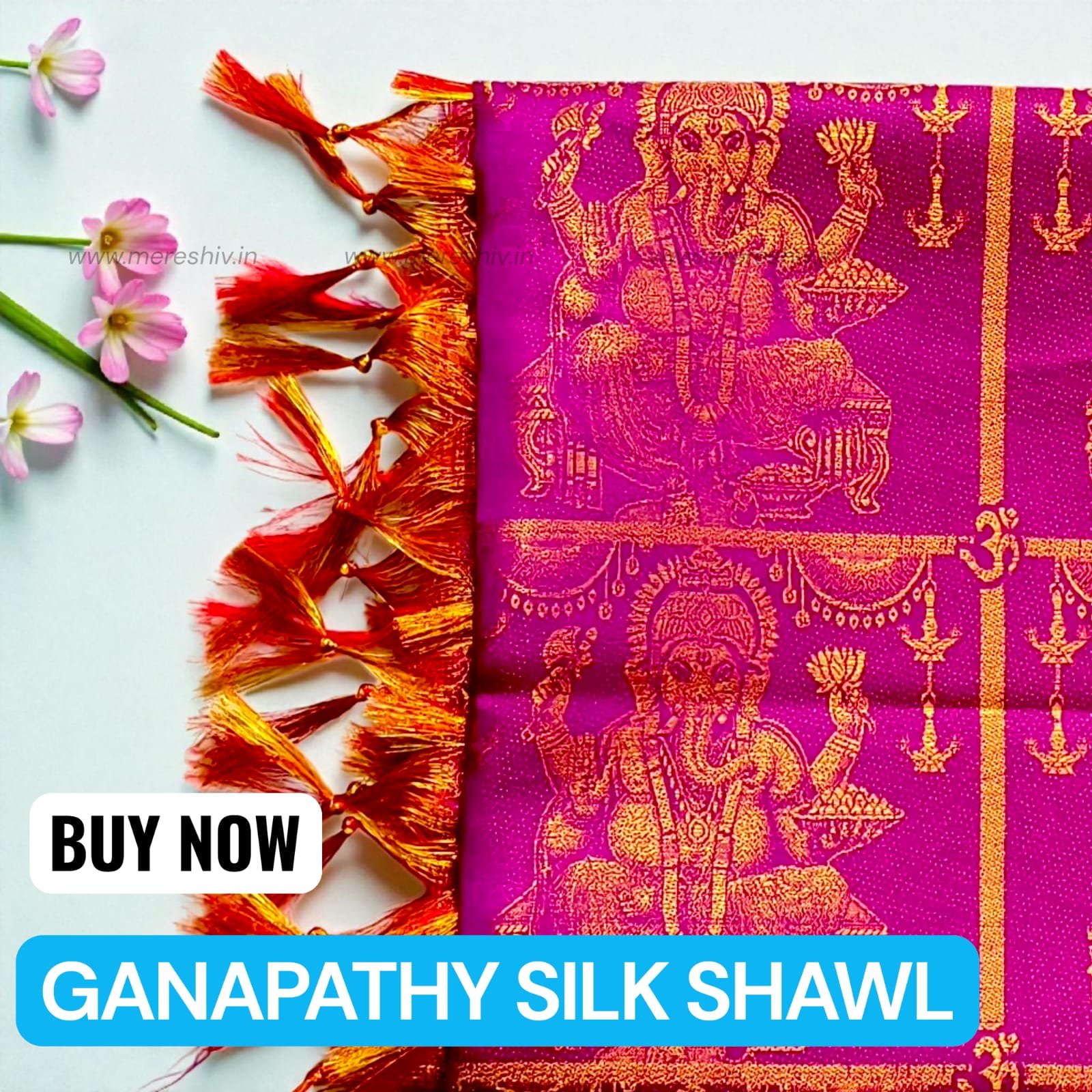 Ganpathi Shawl – Sacred Shawl for Lord Ganesha Puja and Decoration | Mere Shiv