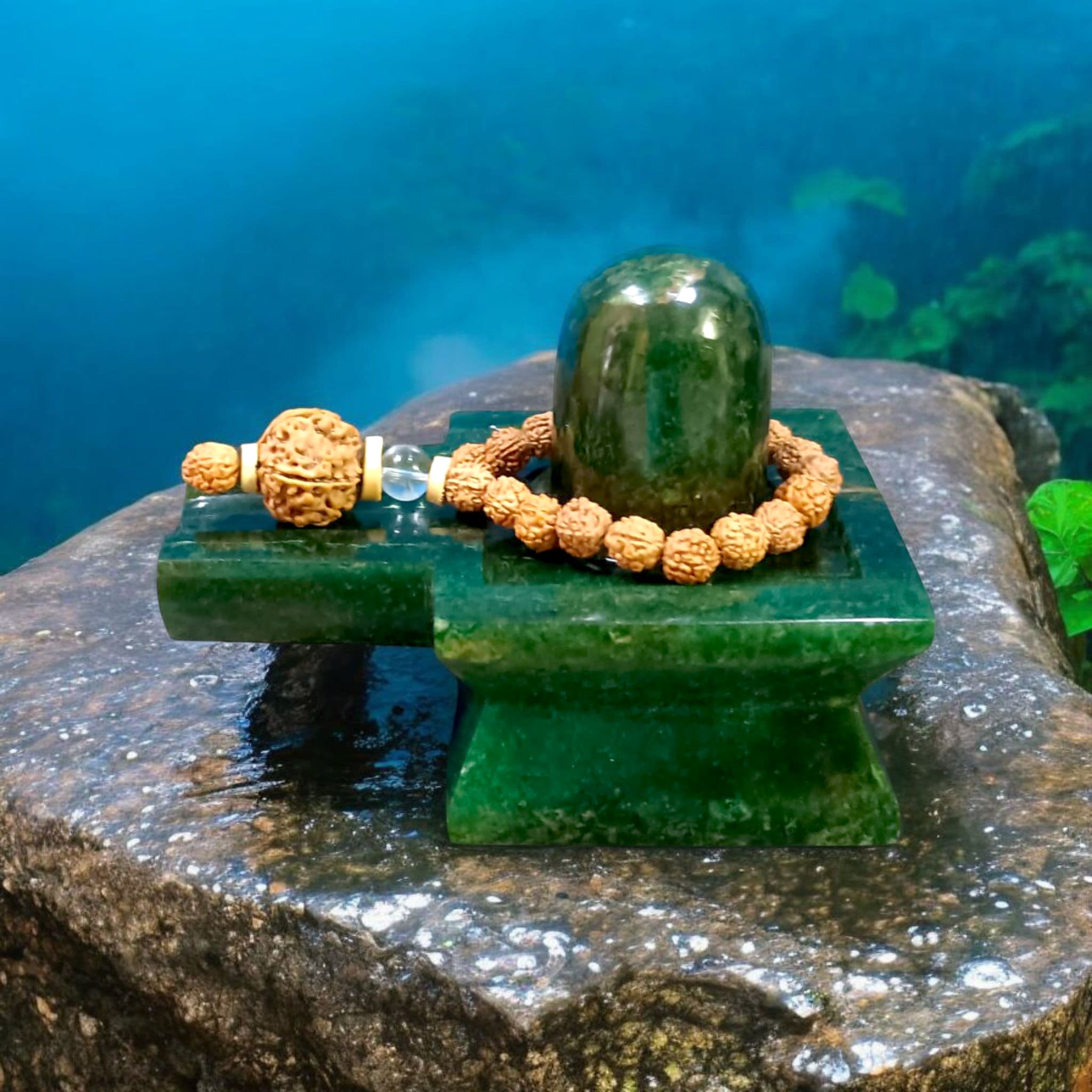 Small Rudraksha Mala for Home Shivling – Sacred Garland for Daily Puja | by Mereshiv.com