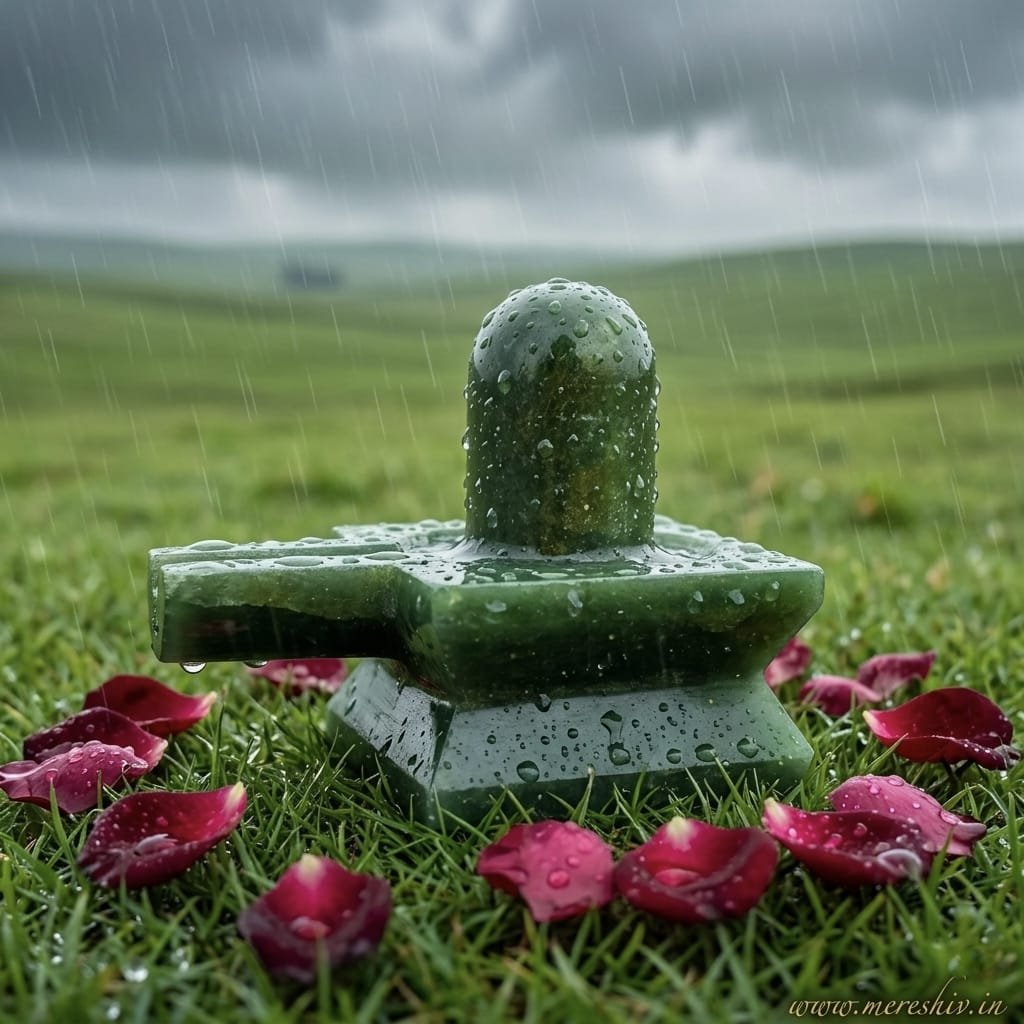 Green Jade Shivling 550g | ग्रीन जेड शिवलिंग – घर की पूजा, समृद्धि, धन, शांति एवं शिव आराधना के लिए