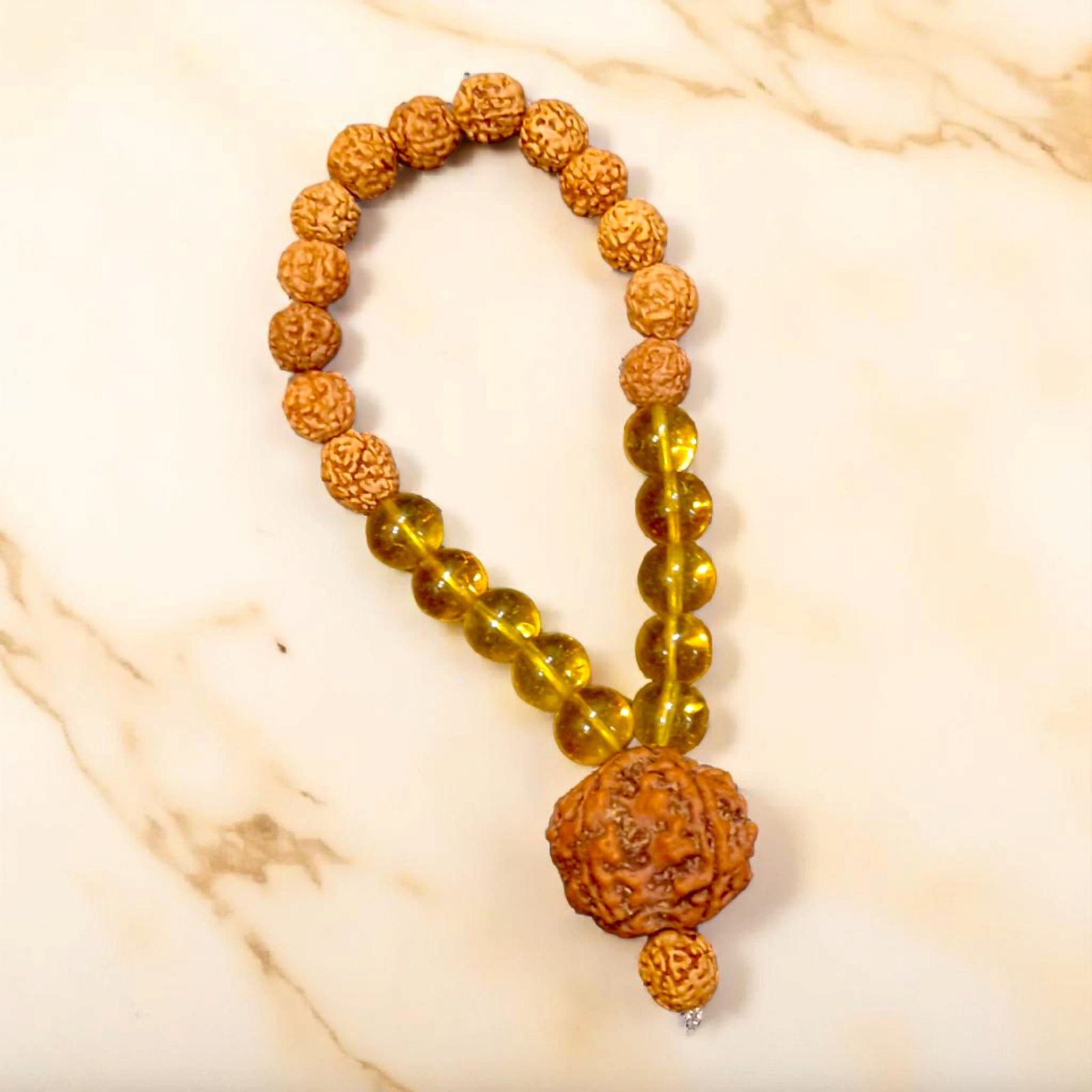 Small Mala for God Rudraksh & Citrine