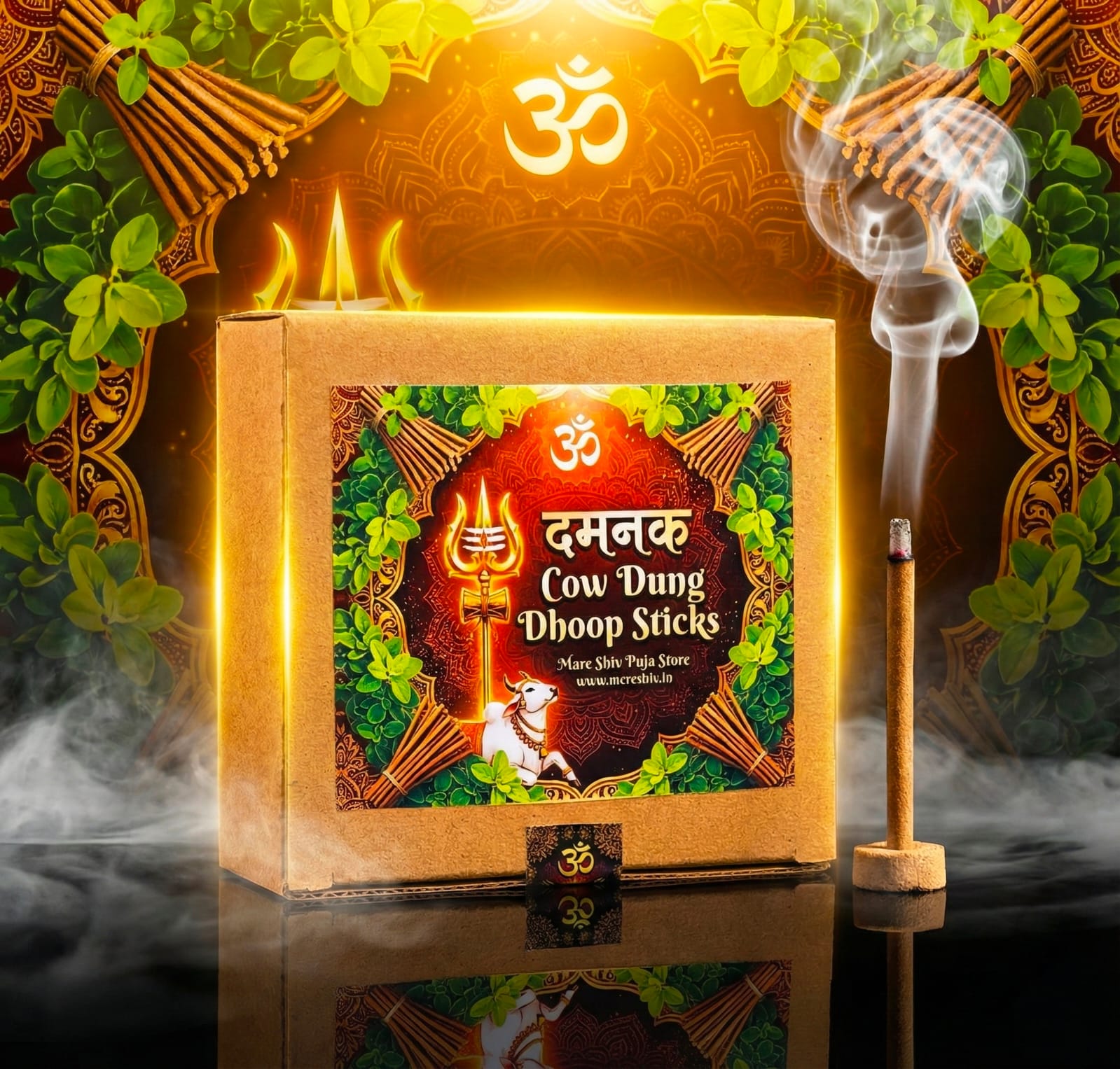 Damanak Cow Dung Dhoop Sticks – Pavitra Dhoop for Puja, Havan & Daily Worship