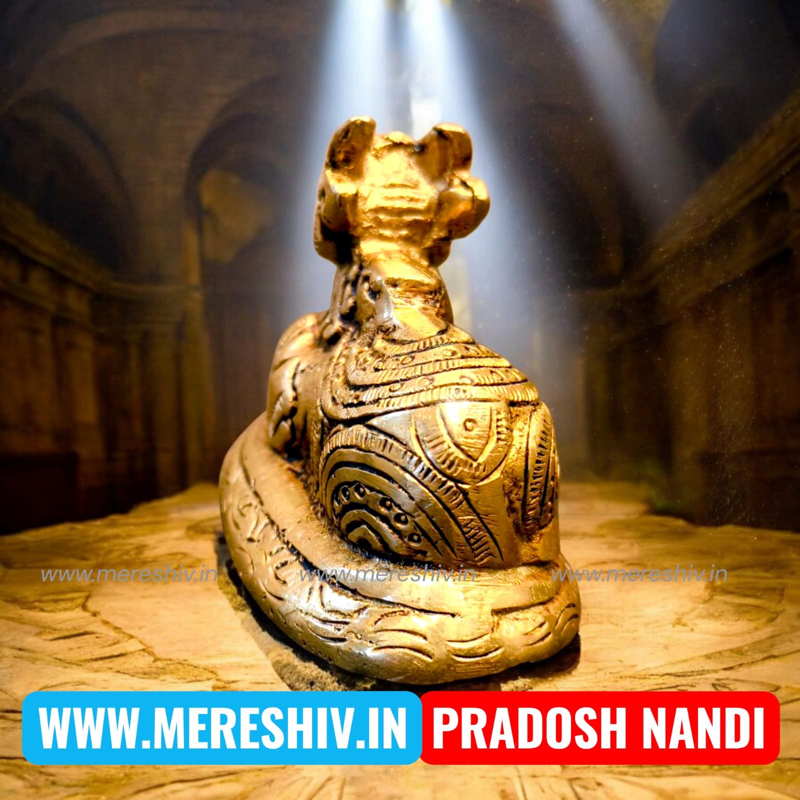 Brass Nandi Idol 2in x 2.75in 270g – Divine Vehicle of Lord Shiva  | mereshiv.in